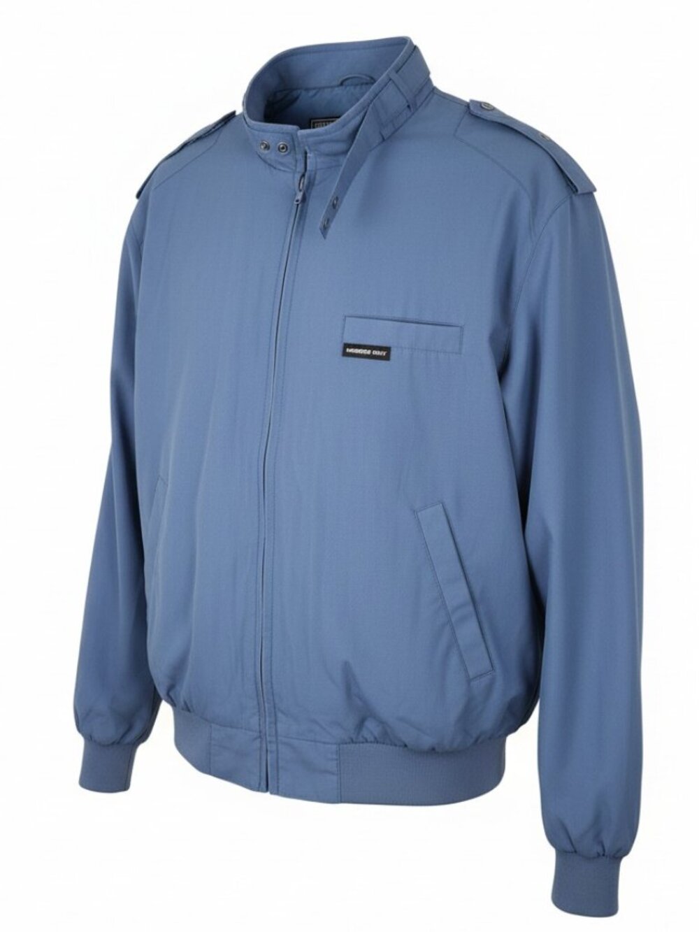 Members Only Men's Blue Bomber Racer Jacket Size M Full Zip Snap Collar